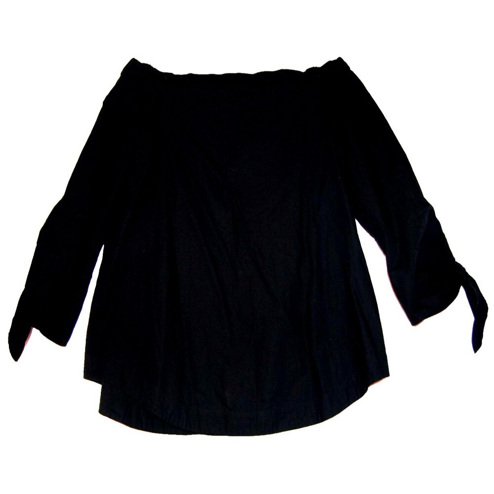 Free People Top Women's Small Blue Black Navy Boatneck 100% Cotton